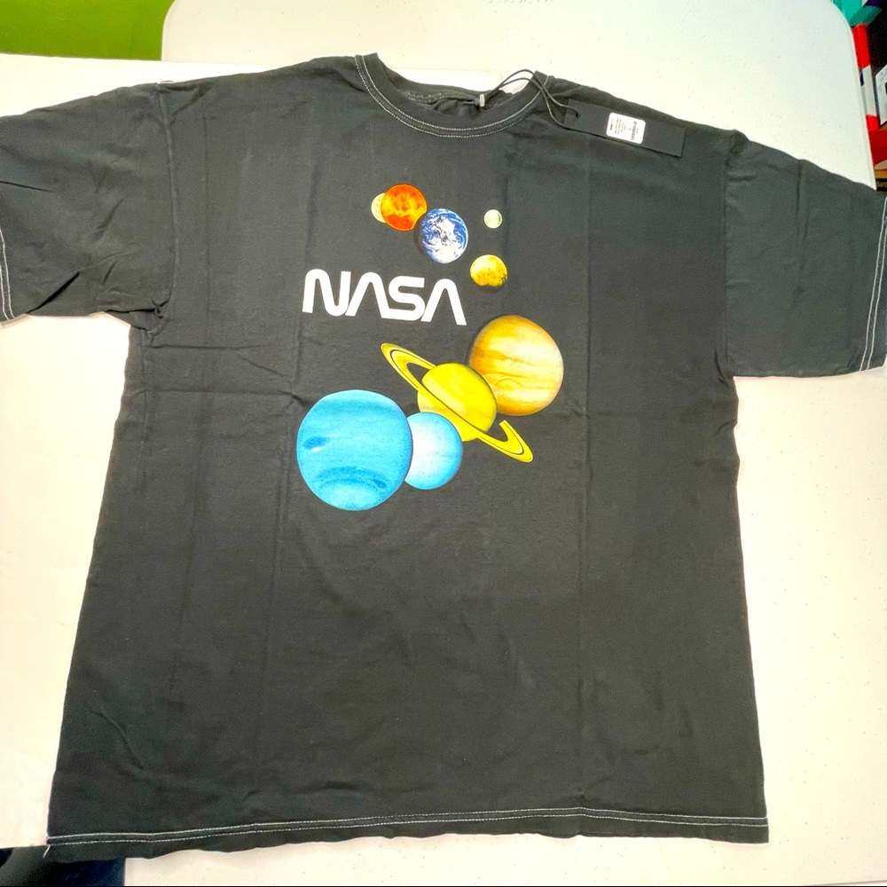 NASA Solar System Mens Black Graphic Short Sleeve Tee Shirt in L 2XL & 3XL